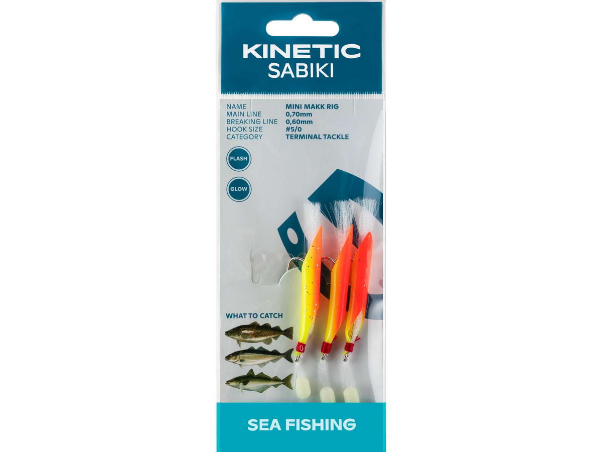 KINETIC Sabiki Mini Makk #5/0 Yellow/Orange Dorschvorfach