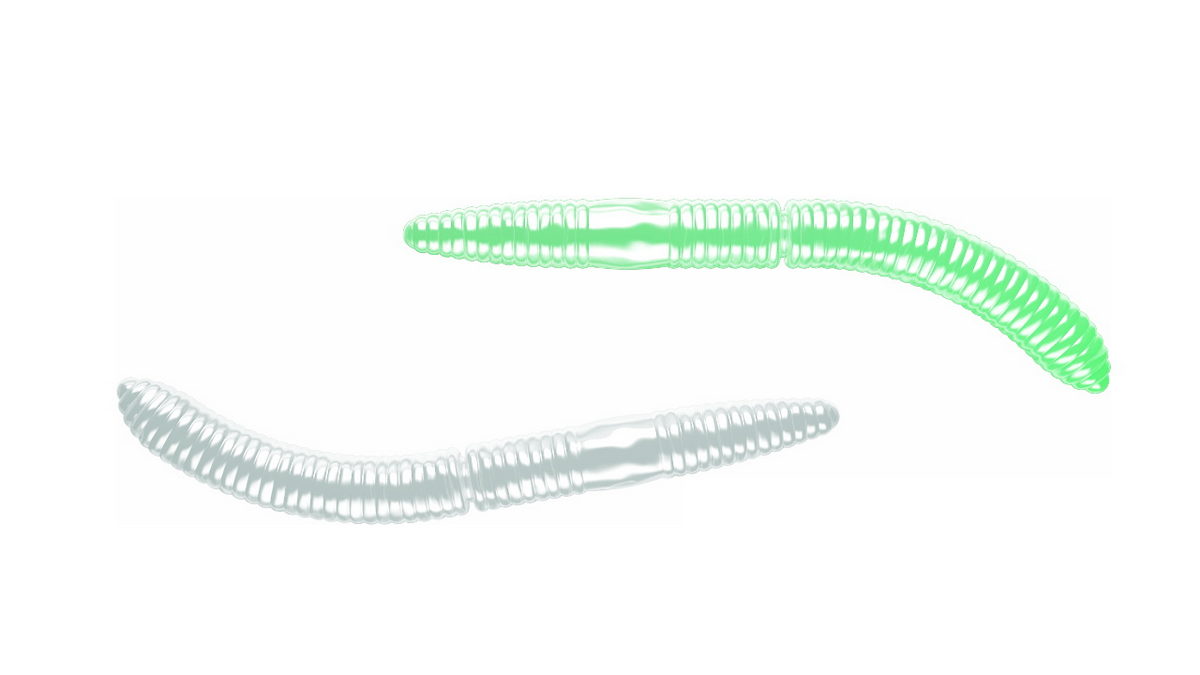 LIBRA LURES Fatty D'Worm 75 Krill 031-olive 8st, Forellenköder, schwimmend und aromatisiert — 6.50 Glow UV Green Knoblauch