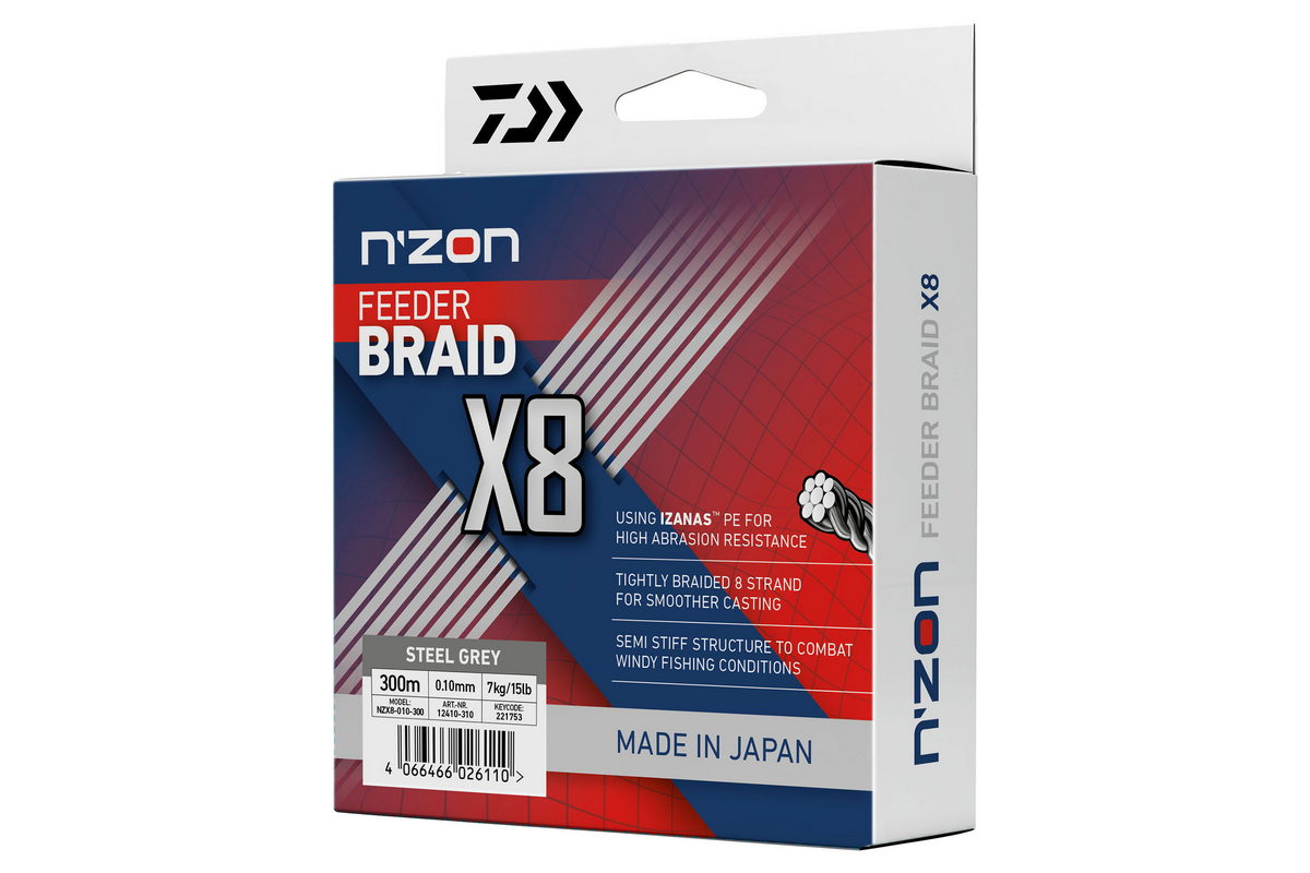 DAIWA N'Zon X8 Braid steel grey 0.08mm 5.00kg 300m