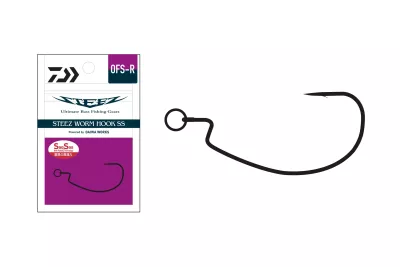 DAIWA Steez Worm Hook Offset Ring #2/0 3Stk. Offset Ring Einzelhak — 3/0