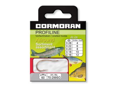 CORMORAN Profiline Wurmhaken M 299B brüniert 50cm #10 0.18mm 10Stk. — Allround mix