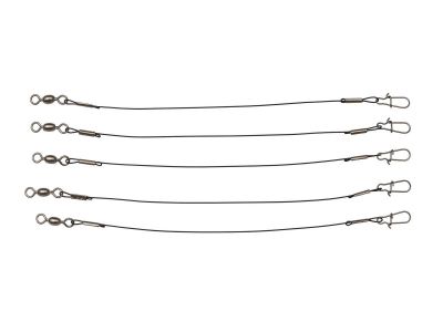 KINETIC Pike Leaders 65lbs 15cm Black 5st Stahlvorfach — 65.0 15.0