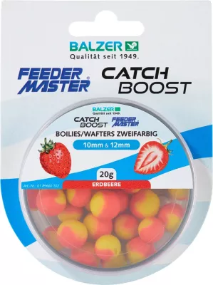 BALZER Zweifarbige Boilies (Wafter) 10mm und 12mm gemischt Pink-weiss-Marshmellow — M Erdbeere