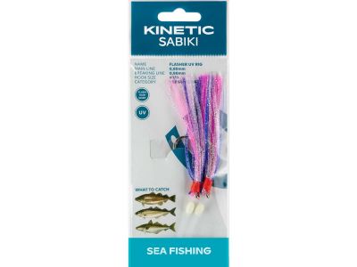 KINETIC Sabiki Flasher UV #7/0 Orange/Yellow/Pink Dorschvorfach — 7/0 Purple/Pink/Silver