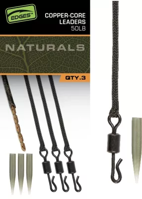 FOX Edges Kwik Change lead clip Tubing Rigs — 50 Copper-Core Leaders