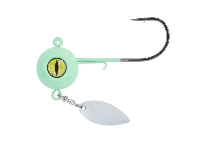 BALZER Valhall Bomb Jighead Heilbutt-Großdorsch Jighead mit Spinner — 10/0 Luminous 150
