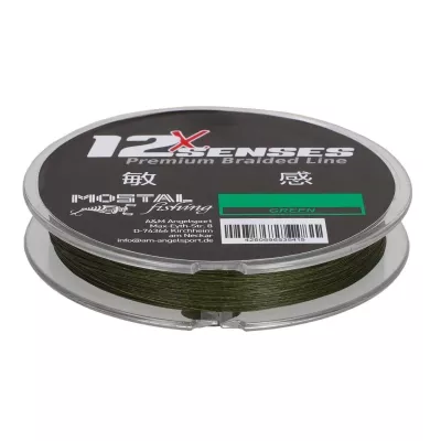 MOSTAL 12X Senses Premium Braid 0.12mm 300m green 9.80kg geflochtene Angelschnur — 150 grün 0.10