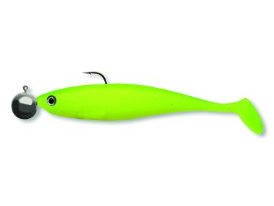CORMORAN Action Fin Shad RTF 10cm UVL Gummifisch montiert — 10.0 UV lime