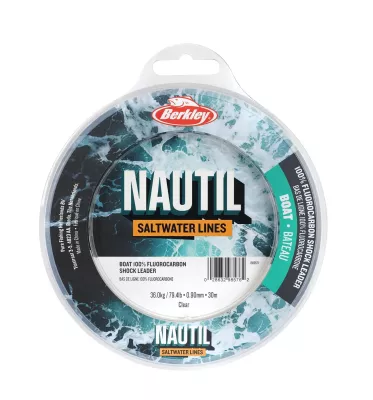 BERKLEY Nautil Boat Shockleader Clear 0.60mm 30m 18.9kg — 30.0 Clear 0.60