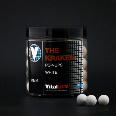 VITALBAITS Pop-ups NUTTY CRUNCH 14 mm 80 gr. — 14.0 Kraken WHITE