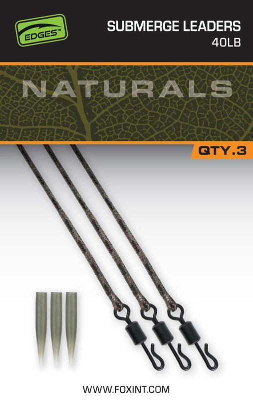 FOX Edges Kwik Change lead clip Tubing Rigs — 40 Submerged Leaders