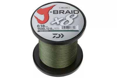 DAIWA J-Braid X8 dark green 0.06mm 5.0kg 150m, geflochtene Angelschnur — 150 dark-green 0.18