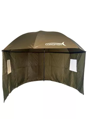 COROFISH Schirmzelt 240cm 210D PU mit Reißverschluss 180° Seitenteil — 300 / 180