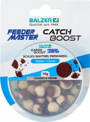 BALZER Zweifarbige Boilies (Wafter) 10mm und 12mm gemischt Pink-weiss-Marshmellow — M Cookies and Cream