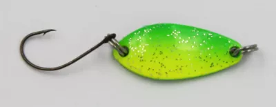 EFT Trout Sailor Spoon 2.5g olive black gold glitter — green yellow glitter 2.50