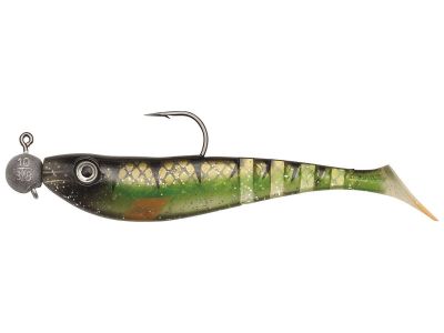 KINETIC Charmy R2F 110mm 18g Motoroil 3st Gummifische Softbaits — 11.0 Earth Weed & Fire