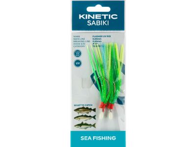 KINETIC Sabiki Flasher UV #7/0 Orange/Yellow/Pink Dorschvorfach — 7/0 Green/Yellow/Blue