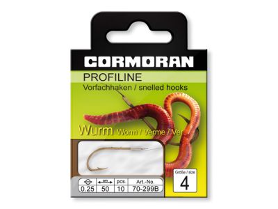 CORMORAN Profiline Wurmhaken M 299B brüniert 50cm #10 0.18mm 10Stk. — Wurm brüniert 4