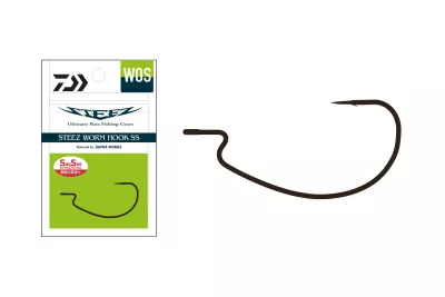 DAIWA Steez Worm Hook Wide Offset #4/0 6Stk. Wide Offset Einzelhak — 5/0