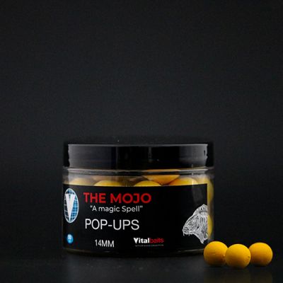 VITALBAITS Pop-ups STRAWBERRY NUTTY 14 mm Washed Out Pink 50 gr. — 14.0 Mojo Yellow