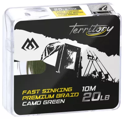 MIKADO Fast Sinking Premium Braid - 20Lbs/10M - Camo Grün - 1st — 20.0 Camo Green