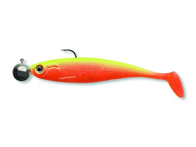CORMORAN Action Fin Shad RTF 10cm UVL Gummifisch montiert — 10.0 orange candy