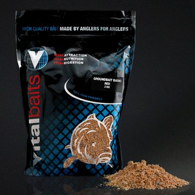 VITALBAITS Groundbait NUTTY CRUNCH BUCKET 3 kg — 2000 Basic Red