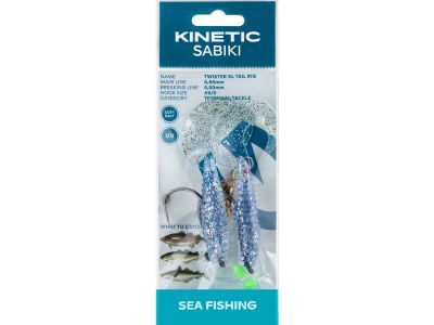 KINETIC Sabiki Twister XL Tail #8/0 Blue/Silver Dorschvorfach — 8/0 Blue-Silver
