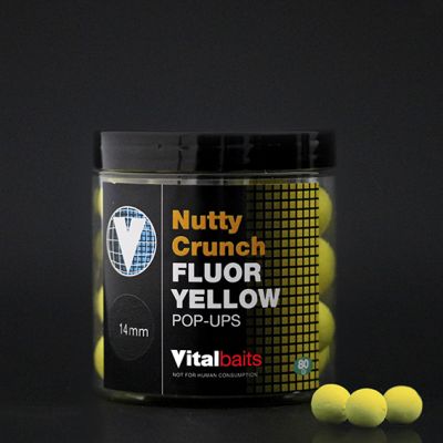 VITALBAITS Pop-ups NUTTY CRUNCH 14 mm 80 gr. — 14.0 Nutty Fluor Yellow