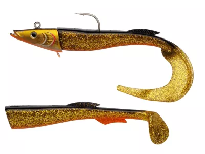 BERKLEY Power Sandeel 21cm - 160g Real Mackerel — 21.0 Gold Motoroil 130