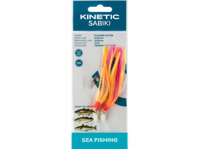 KINETIC Sabiki Flasher UV #7/0 Orange/Yellow/Pink Dorschvorfach — 7/0 Orange/Yellow/Pink