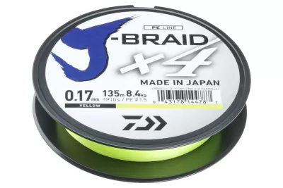 DAIWA J-Braid X4 gelb 0.07mm 2.60kg 135m — 135 yellow 0.07