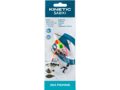 KINETIC Sabiki Surf #1/0 Red/Pearl Brandungsvorfach — 1/0 Fire Tiger/Pearl