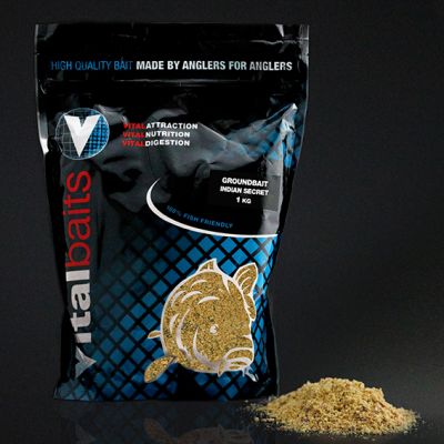 VITALBAITS Groundbait NUTTY CRUNCH BUCKET 3 kg — 1000 Indian Secret