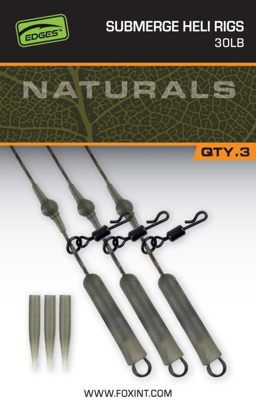 FOX Edges Kwik Change lead clip Tubing Rigs — 30 Submerged Heli Rigs