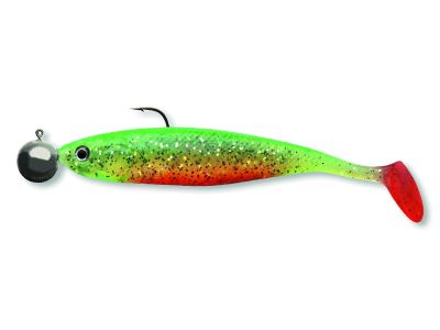 CORMORAN Action Fin Shad RTF 10cm UVL Gummifisch montiert — 10.0 green tiger