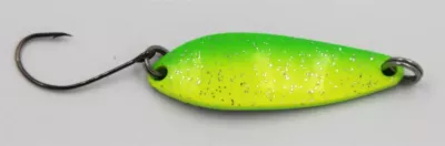 EFT Trout Wave Spoon 3.5g orange yellow glitter — green yellow glitter 3.50