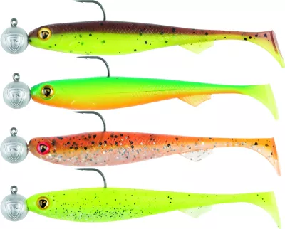 FOX RAGE Slick Shad 7cm x4 Mixed UV Colour Pack Loaded 5g 1/0 head — 7.00 Mix 2