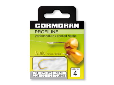 CORMORAN Profiline Wurmhaken M 299B brüniert 50cm #10 0.18mm 10Stk. — Mais 4