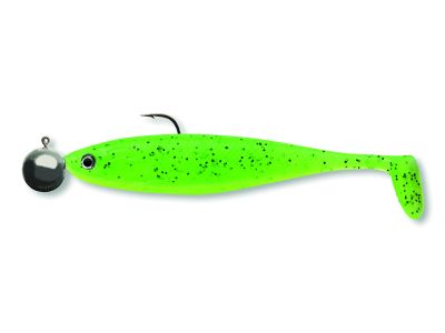 CORMORAN Action Fin Shad RTF 10cm UVL Gummifisch montiert — 10.0 sunny green