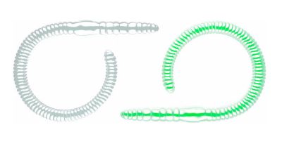 LIBRA LURES Flex Worm 95 Cheese 031-olive 10st, Forellenköder, schwimmend und aromatisiert — 9.50 Glow UV Green Cheese