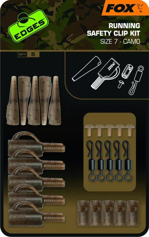 FOX Edges Camo Anti Tangle Sleeves x 25 — Running Safety Clip Kit