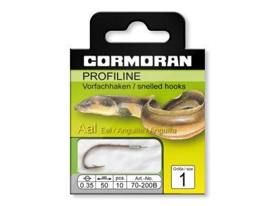 CORMORAN Profiline Wurmhaken M 299B brüniert 50cm #10 0.18mm 10Stk. — Aal brüniert 1