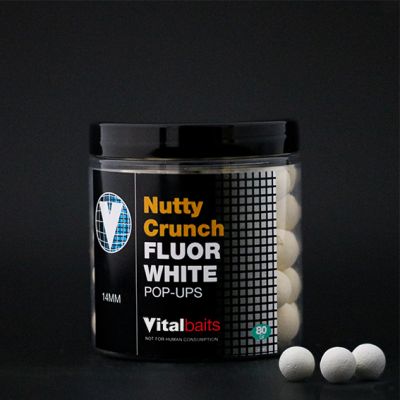 VITALBAITS Pop-ups NUTTY CRUNCH 14 mm 80 gr. — 14.0 Nutty Fluor White