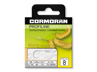 CORMORAN Profiline Wurmhaken M 299B brüniert 50cm #10 0.18mm 10Stk. — Maden 10