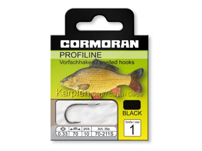 CORMORAN Profiline Wurmhaken M 299B brüniert 50cm #10 0.18mm 10Stk. — Karpfen schwarz 2