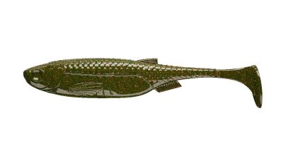 LIBRA LURES Kraken Shad 75 Fish 020-Electro 8st, Forellenköder, schwimmend und aromatisiert — 5.00 Motor Oil Green Fish