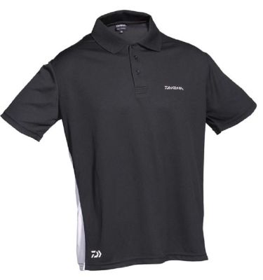 DAIWA D-Vec Polo-Shirt schwarz/weiß Gr.M — XL Schwarz - Weiß