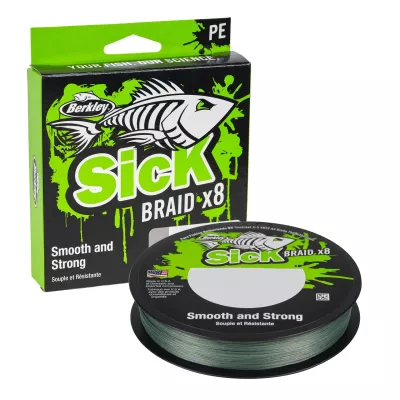 BERKLEY Sick Braid 8X Black 0.19mm 150m 18kg — 150 Moss Green 0.10