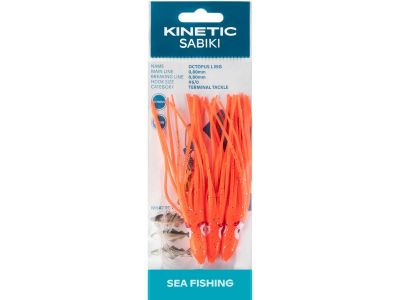 KINETIC Sabiki Octopus L #6/0 Pink/Glow Dorschvorfach — 6/0 rot/lumi